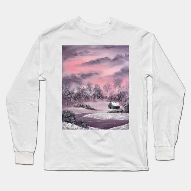 Pink Winter Painting Long Sleeve T-Shirt by J&S mason